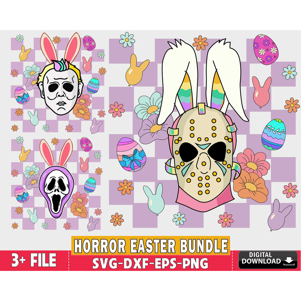Funny Easter svg, Cute Horror svg, Horror Easter svg.jpg