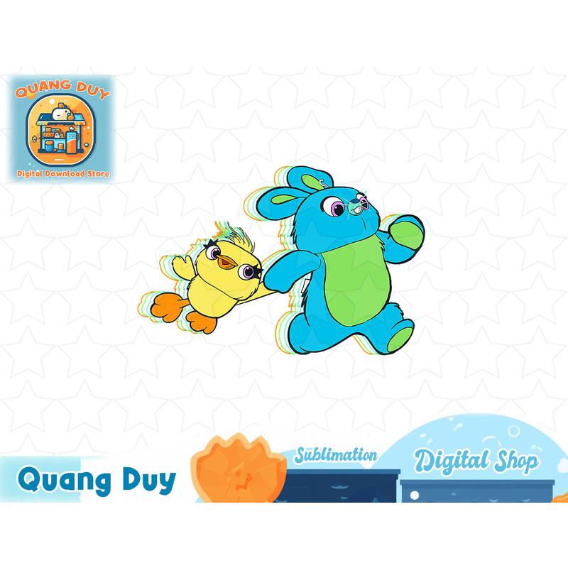 Disney Pixar Toy Story 4 Ducky and Bunny Neon Run T-Shirt copy.jpg
