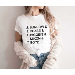 joe burrow sweathirt, cincinnati bengals lineup shirt, burr-oh burrow bengals shirt, bengals shirt, jeaux burreaux tee,