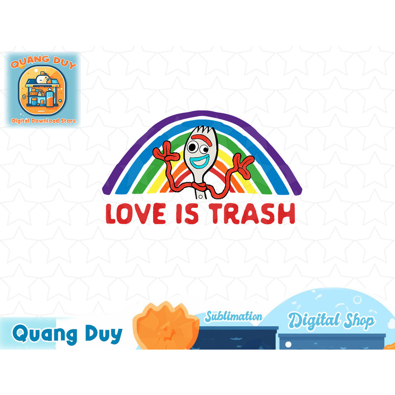 Disney Pixar Toy Story 4 Forky Rainbow Love is Trash T-Shirt copy.jpg