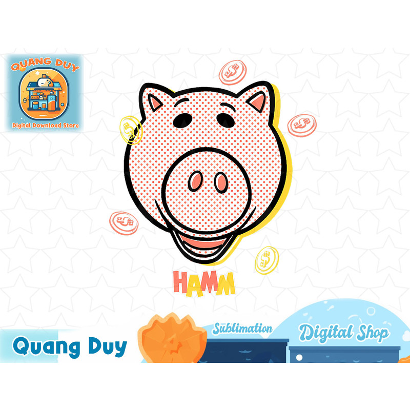 Disney Pixar Toy Story 4 Hamm Coins Halftone T-Shirt T-Shirt copy.jpg