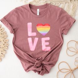 love rainbow heart shirt, pride shirt, pride tee, pride month, love is love, gay pride tee, lgbtq