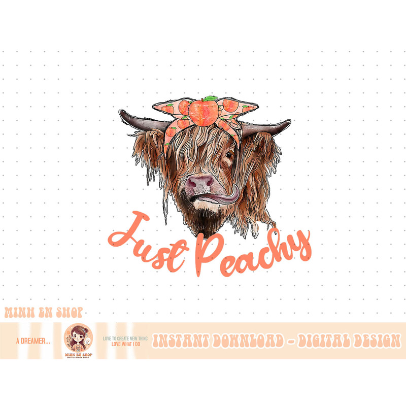 Highland Cow Bandana Just Peachy Western Country Peach Lover T-Shirt copy.jpg