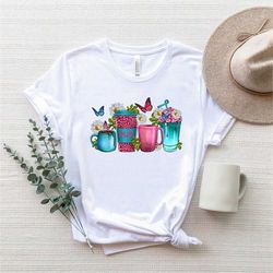 Floral Mom Coffee Shirt, Mom Coffee Cup T-Shirt, Mama Coffee Lover Shirt, Coffee Lover Tee, Leopard Mom Shirt, Coffee Lo
