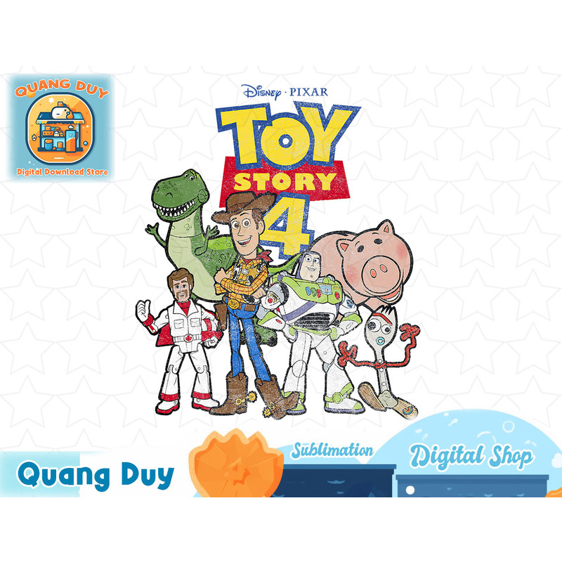 Disney Pixar Toy Story 4 New Group Shot Movie Logo Poster T-Shirt copy.jpg