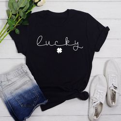 lucky shirt, clover shirt, st patricks day shirt, saint patrick's pullover, lucky shirt, clovers, simple holiday shirt,
