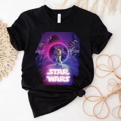 luke skywalker shirt, star wars neon poster tshirt, disney star wars, unisex gift t-shirt, star wars tshirt, vintage te