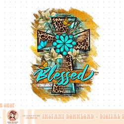 leopard cross with turquoise flowers blessed jesus christian png