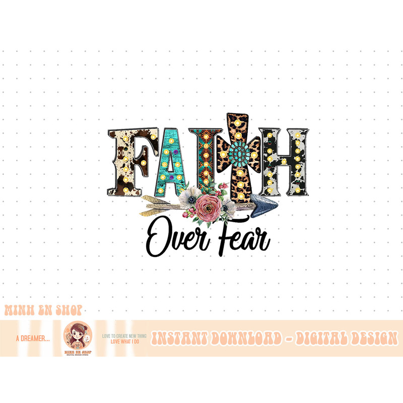 Leopard Faith Over Fear Cross Flowers Western Christian T-Shirt copy.jpg