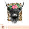 Leopard Floral Highland Cow Heifer Cattles Western Country T-Shirt copy.jpg