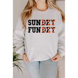 who dey! sundey fundey, cincinnati bengal cozy crewneck sweatshirt, bengals football, cincy sweatshirt, super bowl, free