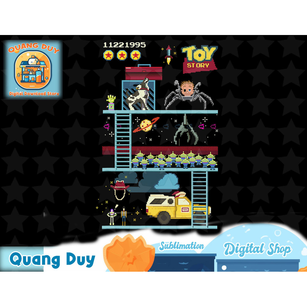 Disney Pixar Toy Story 8-Bit Video Game Scene T-Shirt copy.jpg