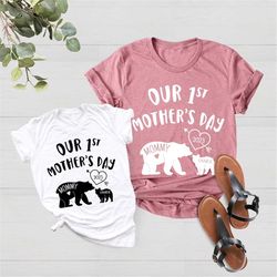 Our 1st Mother's Day Shirt, Custom With Names, Matching Mom and Baby Shirt, Mommy and Me Shirts, First Mothers Day Outfi