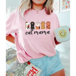 Cat Mama Shirt, Happy Mothers Day, Gift For Cat Mom, Cat Paw Sweatshirt, Retro Mama Tshirt, Unisex Cat Mom Sweatshirt, M
