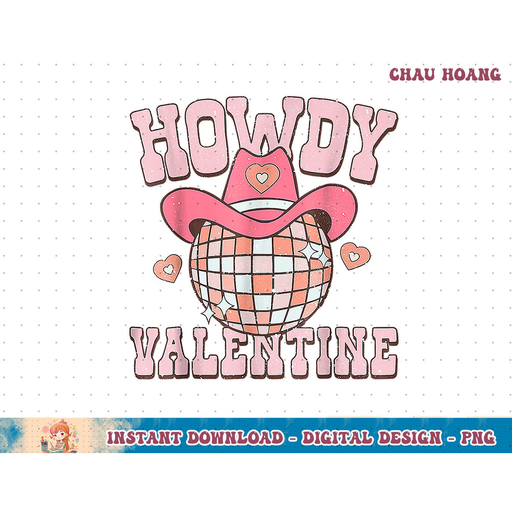 Howdy Valentine Heart Disco Western Country Retro Groovy T-Shirt copy.jpg
