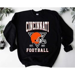 cincinnati football crewneck sweatshirt bengal sweatshirt, sunday football 230217et1