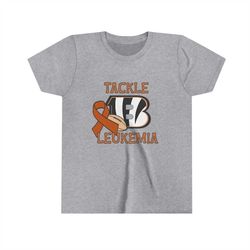 youth retro bengals tackle leukemia tshirt | pastel color leukemia awareness shirt | cincinnati gameday tee | boho footb