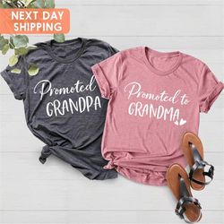 promoted to grandma shirt, promoted to grandpa shirt, grandma shirt, pregnancy reveal, baby announcement, grandma to be,