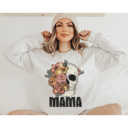 mama sweatshirt, mom sweatshirt, mama crewneck, boho mama, mom skull sweater, momma sweatshirt, birthday gifts for mom