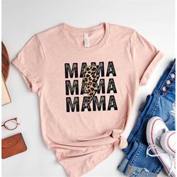leopard mama thunderbolt shirt,mom t-shirt,gift for mom,mother's day shirt,momlife shirt,leopard printing shirt,mama t-s