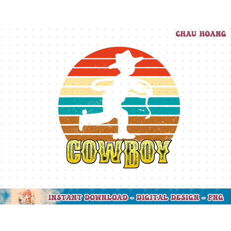 Kids Cute Cowboy Lasso Wranglers Vintage Sunset Rodeo Whip T-Shirt copy.jpg