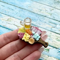 Miniature Beer Charcuterie Board with Polymer clay