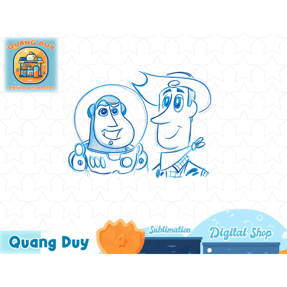 Disney Pixar Toy Story Buzz & Woody Sketchy Graphic T-Shirt T-Shirt copy.jpg