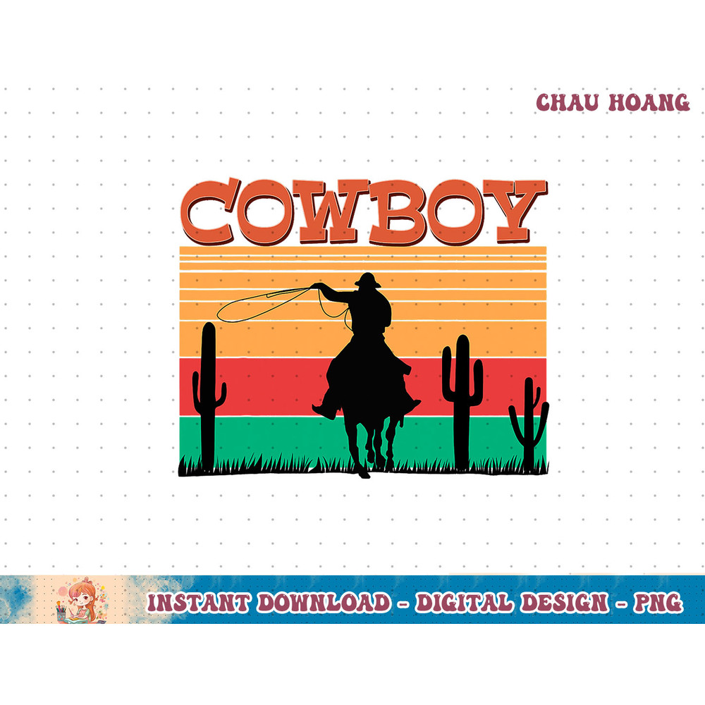 Kids Western Cowboy Rodeo Horse Retro Vintage Roping Cowboy T-Shirt copy.jpg