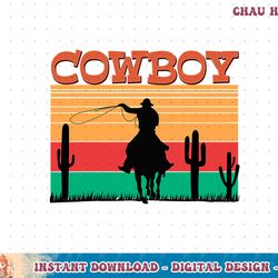 kids western cowboy rodeo horse retro vintage roping cowboy t-shirt copy png