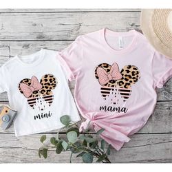 leopard mama and mini shirt, disney mama and me t shirt, mothers day shirt, mothers day gift, minnie mama and daughter t