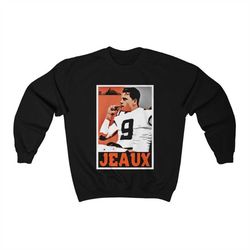 joe burrow jeaux burreaux cajun cincinnati bengals crew neck crewneck number one pick 1 9