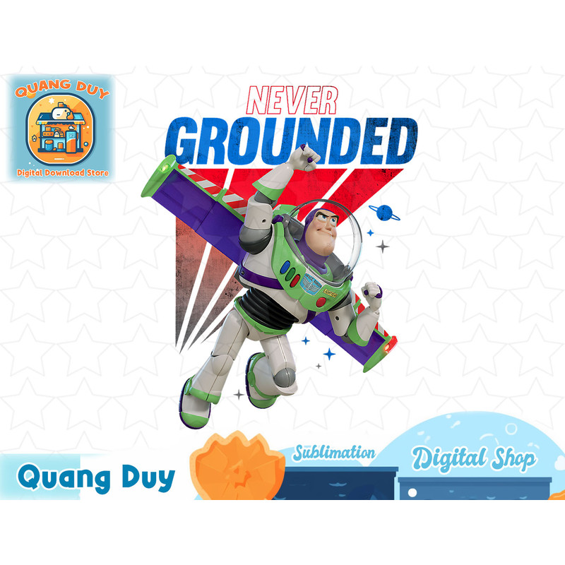 Disney Pixar Toy Story Buzz Lightyear Never Grounded T-Shirt T-Shirt copy.jpg