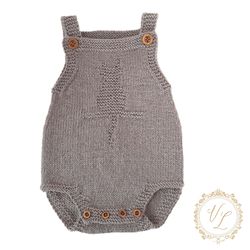 Baby Romper Knitting Pattern| PDF Knitting Pattern | Baby Onesie Pattern | 1-12 months | V7