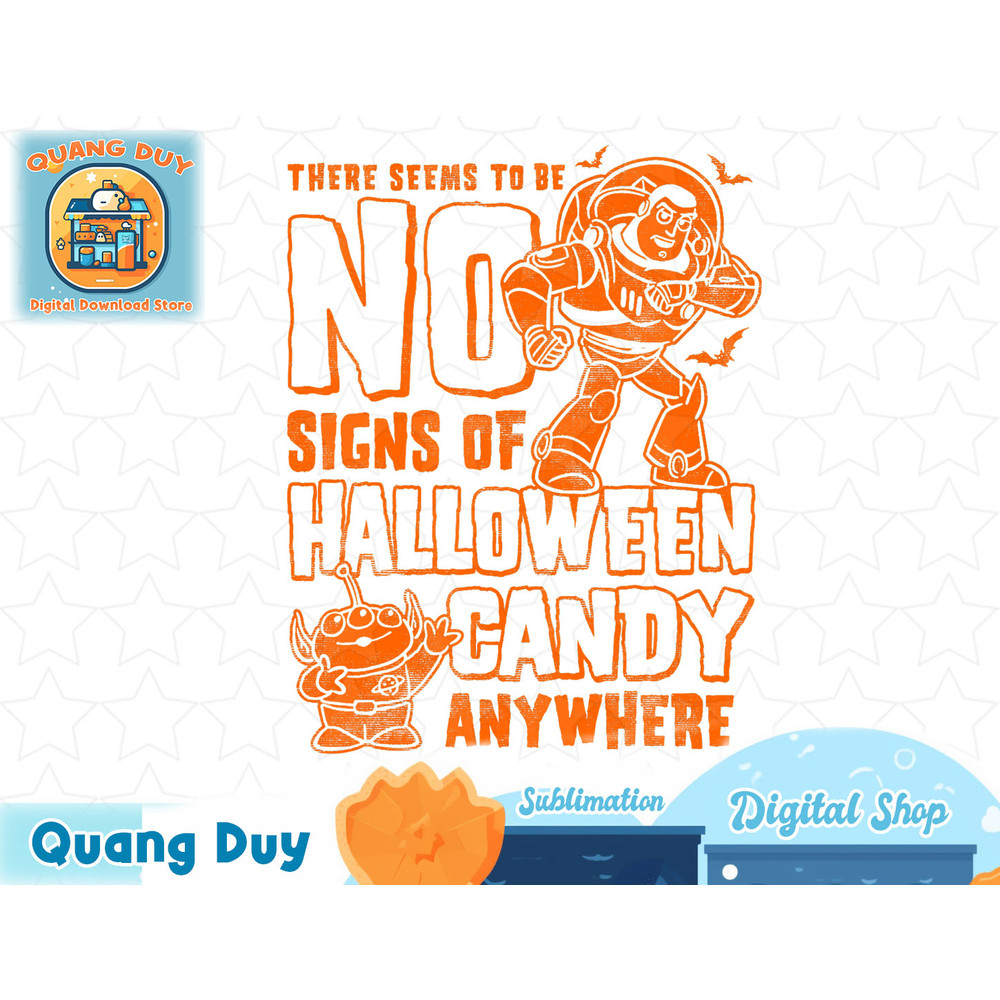 Disney Pixar Toy Story Buzz No Signs Of Halloween Candy T-Shirt copy.jpg