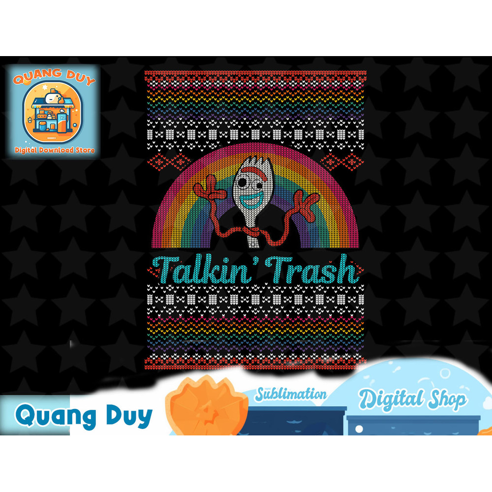 Disney Pixar Toy Story Christmas Forky Talkin Trash Ugly T-Shirt copy.jpg