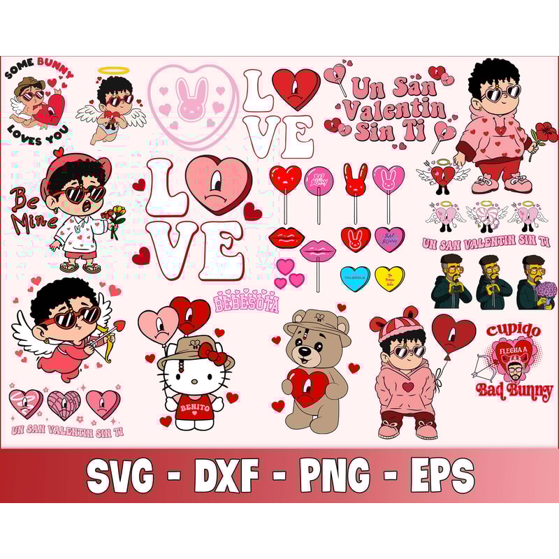 270+ file Bad Bunny valentine bundle SVG , Bad Bunny valentine kingbundlesvg 3.jpg