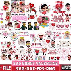 300 file bad bunny valentine bundle svg, digital download