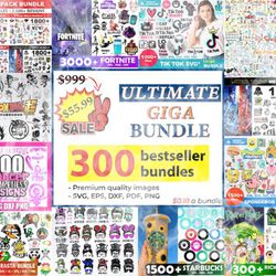 300 ultimate giga bundle, mega bundles svg , digital download