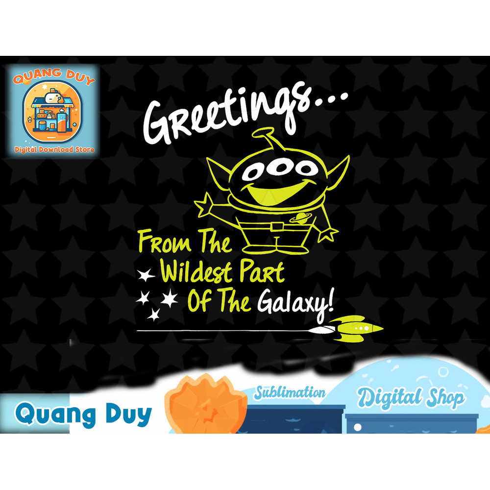 Disney Pixar Toy Story Green Alien Greetings Outline Sketch T-Shirt copy.jpg