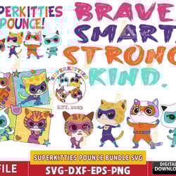 4 file superkitties pounce bundle svg, superkitties svg, digital download