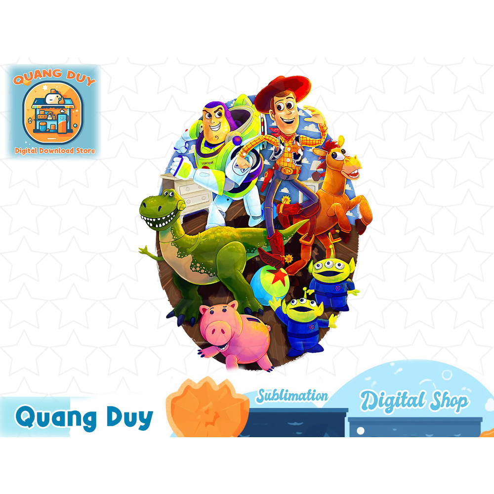 Disney Pixar Toy Story Group Shot Painted Portrait T-Shirt copy.jpg