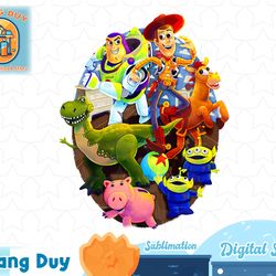 disney pixar toy story group shot painted portrait t-shirt copy
