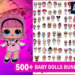 500 file baby dolls bundle svg, digital download