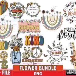 60 file flower bundle png, digital download