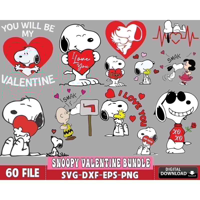 60+ file SNOOPY valentines bundle svg kingbundlesvg.jpg