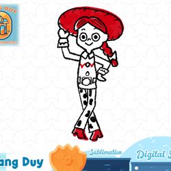 disney pixar toy story jessie penciled outline t-shirt copy