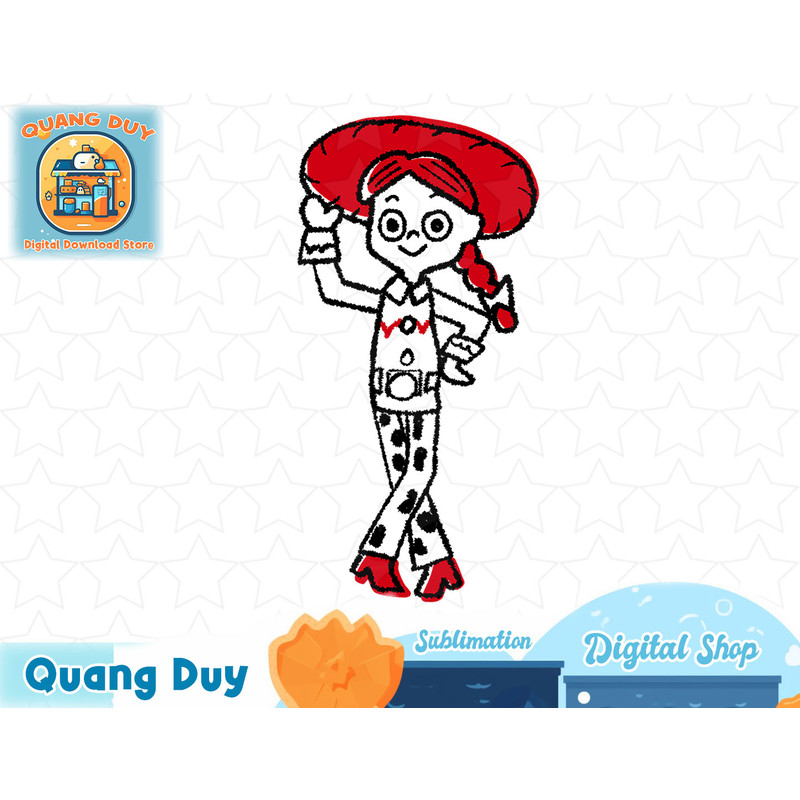 Disney Pixar Toy Story Jessie Penciled Outline T-Shirt copy.jpg