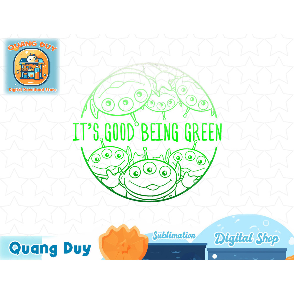 Disney Pixar Toy Story Pizza Aliens Good Being Green T-Shirt T-Shirt copy.jpg