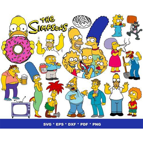 1000 files The Simpsons svg bundle , Digital Download | Inspire Uplift