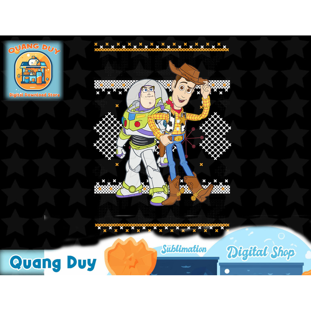 Disney Pixar Toy Story Woody Buzz Ugly Christmas T-Shirt T-Shirt copy.jpg